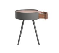 Round Bedside Table with Drawer, Industrial Style Side Table, Perfect for Living Room and Bedroom, Versatile Side Table with 4 Black Legs, Modern Design for Any Room