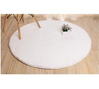 Round Berber Fleece Bath Mat - Soft and Comfortable Carpet for Living Room and Bedroom, 100cm Diameter, Silver Gray