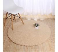 Round Berber Fleece Bath Mat - Soft and Comfortable Carpet for Living Room and Bedroom, 100cm Diameter, Silver Gray