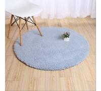 Round Berber Fleece Bath Mat - Soft and Comfortable Carpet for Living Room and Bedroom, 100cm Diameter, Silver Gray