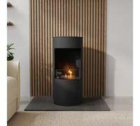 Freestanding Bioethanol Round Stove in Matte Black - AmberGlo