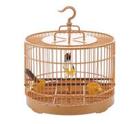 Round Bird Cage - Engineering PP 30 x 30 x 33.5 cm | Portable Small Bird Travel Carrier, Breathable Birds House With Feeder Cups | Parakeets Finches Cockatiels Transport Habitat for Indoor Outdoor Use