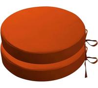 Round Bistro Chair Cushions Set Of 2, Waterproof Patio Seat Pad With Ties And Removable Covers For Outdoor Furniture(Orange,40x5cm 2pcs)