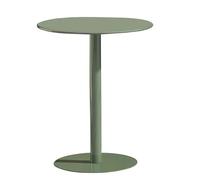 Round Bistro Table Green Metal Top Sturdy Base Space-Saving Small Dining Table Outdoor Side Table for Patio Backyard Garden - Perfect for Entertaining