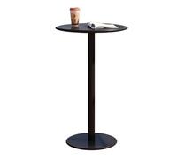 Round Bistro Table - Modern Black Pub Dining Table with Metal Base for Home Office, Kitchen, and Lounge, Versatile Use, 60x60x72 cm