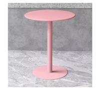 Round Bistrotisch Small Iron Metal Dining Table for Patio Sofa Side Table Coffee Table Milk Tea Table Dessert & Negotiation Table - Pink 48x48x62 cm