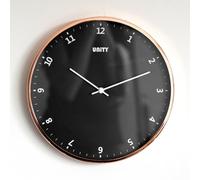 Round Black 30cm Copper Rose Gold Plastic Wall Clock Living Room Office Bedroom Home