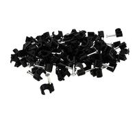 Round Black 6mm to 7mm Cable Clips Secure Fastenings Cables [100 Pack]