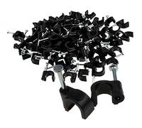 Round Black 7mm Cable Clips Secure Fastenings Cables [100 Pack]