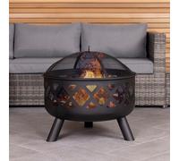 Round Black Fire Pit Charles Bentley Black One Size
