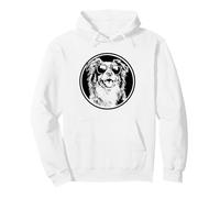 Round Black Logo Blue Merle Australian Shepherd Lover Pullover Hoodie
