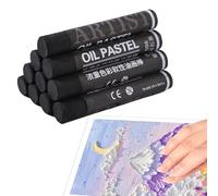 Round Black Oil Pastels Set 10 Pcs Soft Oil Pastels for Kids Crayons Smooth Painting Chalk Intense Bright Colors Chalk Pastels Non Toxic Art Supplies for Drawing Blending Graffiti for Artists Beginner