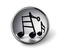 Round Black White Music Note Brooch Classic Mini Pin 1 Inch Aluminum Alloy Lapel Pin Personalized Button Badge for Backpack Hat Suit Jacket Clothing Decoration