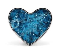 Round Blue Musical Notes Brooch Lapel Shawl Pin Vintage Metal Heart Badge Minimalist Collar Brooch Jewelry Decoration Suit Sweater Backpack Gift for Women Mother Bride
