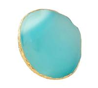 Round Blue resin Jewellery tray, with gold, gilt edge. Great for bathroom/vanity, bedside table or dressing table. Bonus RHINESTONE BRACELET (Blue)
