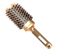 Round Boar Bristle Brush, 11 in / 28 cm Ceramic Hair Brush with Aluminum Barrel, Thermal Blow Drying Brush, ABS Handle for Styling, Minimize Frizz, For Various Hair Textures