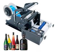 Round Bottle Labeling Machine, Manual Label Applicator for Glass and Plastic Bottles, Efficient Labeling Solution