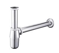 Round Bottle Trap Basin Waste Trap Height Adjustable P-Trap 1 1/4 x 32 mm Universal Deodorant Trap Chrome Odor Trap Adjustable Height & Outlet Plumbing Drain Tube for Bathroom Sink & Washbasin