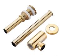Round Bottle Trap,Pure Copper Wall Drain Pipe With Overflow, For Basins