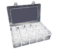 Round Bottles Organizers with Identification Stickers Ideal for Storing Beads BButtons and Miniature Component Storage Box with Labels