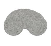 Round Braided Placemats - Woven Washable Non-Slip Table Mats, 15 Inch Diameter for Dining Tables (Grey, 15 inches set of 8)