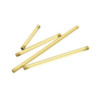 Round Brass Pipe 2Pcs Two End External Teeth M10 Full Brass Hollow Fixed Pole Bedside Table Lamp Threading Tube for Hobby Model(150mm)