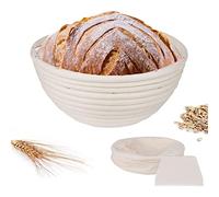Round Bread Proofing Basket, Bread Proofing Basket Set, Banneton Bread Proofing Baskets, Sourdough Proving Basket with Dough Scraper and Linen Liner, Bread Making Tools for Professional & Home Bakers
