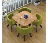 Round Breakfast Bar Set - 5-Piece Kitchen Dining Table & Chair Set Includes 1 Round Conference Table & 4 Chairs Perfect for Kitchen/Dining Room 80x75cm (31.5x29.5in)