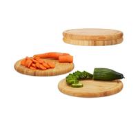 Round breakfast board set Bamboo Serving Tray Food-safe Lightweight Juice groove