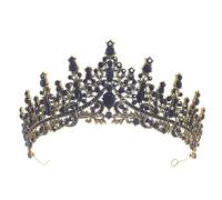 Round Bridal Crown Headwear Pearl Cake Crown Wedding Dress Headwear Jewelry Hair Accessories Antique Black Diamond