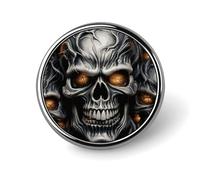 Round Brooch Fashionable Round Pins Cool Evil Skull Printed Brooch Is Designed for Women's Daily Use Valentine Pin Wedding Broach Pin