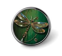Round Brooch Fashionable Round Pins Jewel Dragonfly Printed Brooch Is Designed for Women's Daily Use Valentine Pin Wedding Broach Pin