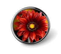 Round Brooch Fashionable Round Pins Red Sunflower Printed Brooch Is Designed for Women's Daily Use Valentine Pin Wedding Broach Pin