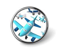 Round Brooch Pin Decoration Clothing Brooch Fashion Airplane Lapel Pin Decorative for Party Wedding Gift Women/men Gift, Circular, Aluminum, aluminum alloy