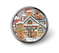 Round Brooch Pin Decoration Clothing Brooch Fashion Gingerbread Small Home Lapel Pin Decorative for Party Wedding Gift Women/men Gift, Circular, Aluminum, aluminum alloy