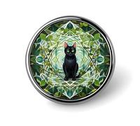 Round Brooch Pin Decoration Clothing Brooch Fashion The Witch of Darkness Lapel Pin Decorative for Party Wedding Gift Women/men Gift, Circular, Aluminum, aluminum alloy