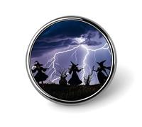 Round Brooch Pin Decoration Clothing Brooch Fashion The Witch of Darkness Lapel Pin Decorative for Party Wedding Gift Women/men Gift, Circular, Aluminum, aluminum alloy