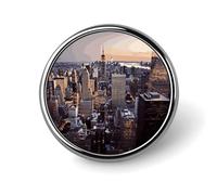 Round Brooches Dress Suit Accessories Lapel Pin Atomic Stars Retro Pattern Vintage Brooch Gifts for Women Men Souvenir, Circular, Aluminum, aluminum alloy
