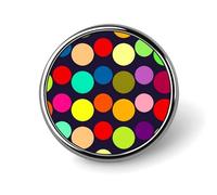 Round Brooches Dress Suit Accessories Lapel Pin Beautiful Polka Dot Vintage Brooch Gifts for Women Men Souvenir, Circular, Aluminum, aluminum alloy