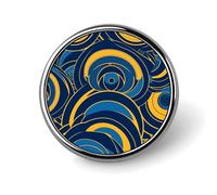 Round Brooches Dress Suit Accessories Lapel Pin Black Water Drop Pattern Vintage Brooch Gifts for Women Men Souvenir, Circular, Aluminum, aluminum alloy