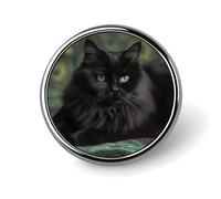 Round Brooches Dress Suit Accessories Lapel Pin Cat Lying on Blanket Vintage Brooch Gifts for Women Men Souvenir, Circular, Aluminum, aluminum alloy