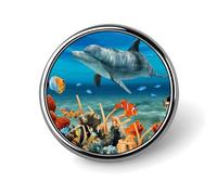 Round Brooches Dress Suit Accessories Lapel Pin Man Riding An Elephant Vintage Brooch Gifts for Women Men Souvenir, Circular, Aluminum, aluminum alloy