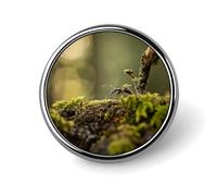Round Brooches Dress Suit Accessories Lapel Pin Man Riding An Elephant Vintage Brooch Gifts for Women Men Souvenir, Circular, Aluminum, aluminum alloy