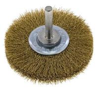 Round Brush 70x14 mm 6 mm Shaft Brass Wire 0.2 mm Corrugated
