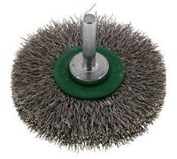 Round Brush 70x14 mm 6 mm Shaft Stainless Steel Wire 0.3 mm Corrugated