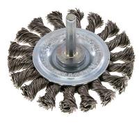 Round Brush 75x12 mm 6 mm Shaft Stainless Steel Wire 0.5 mm 18xBraided