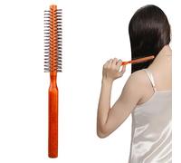 Round Brush - Mini Beard Styler, Ergonomic Wood, Non-Slip Hair Brush for Blow Drying, Lifting Curling Beauty Device, Finest Precision Care Accessories with Small Shaft | Hold for the