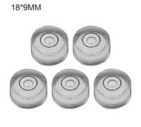 Round Bubble Level Set, 5-Piece Acrylic and Plastic Mini Horizontal Level Tool for Precision Measuring and Level Testing, 18 x 9 mm