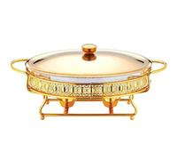 Round Buffet Chafing Dish Set - 3L Stainless Steel with Water Pan, Food Pan, Fuel Holder, and Lid for Parties, Weddings, and Events