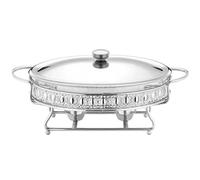Round Buffet Chafing Dish Set - 3L Stainless Steel with Water Pan, Food Pan, Fuel Holder, and Lid for Parties, Weddings, and Events